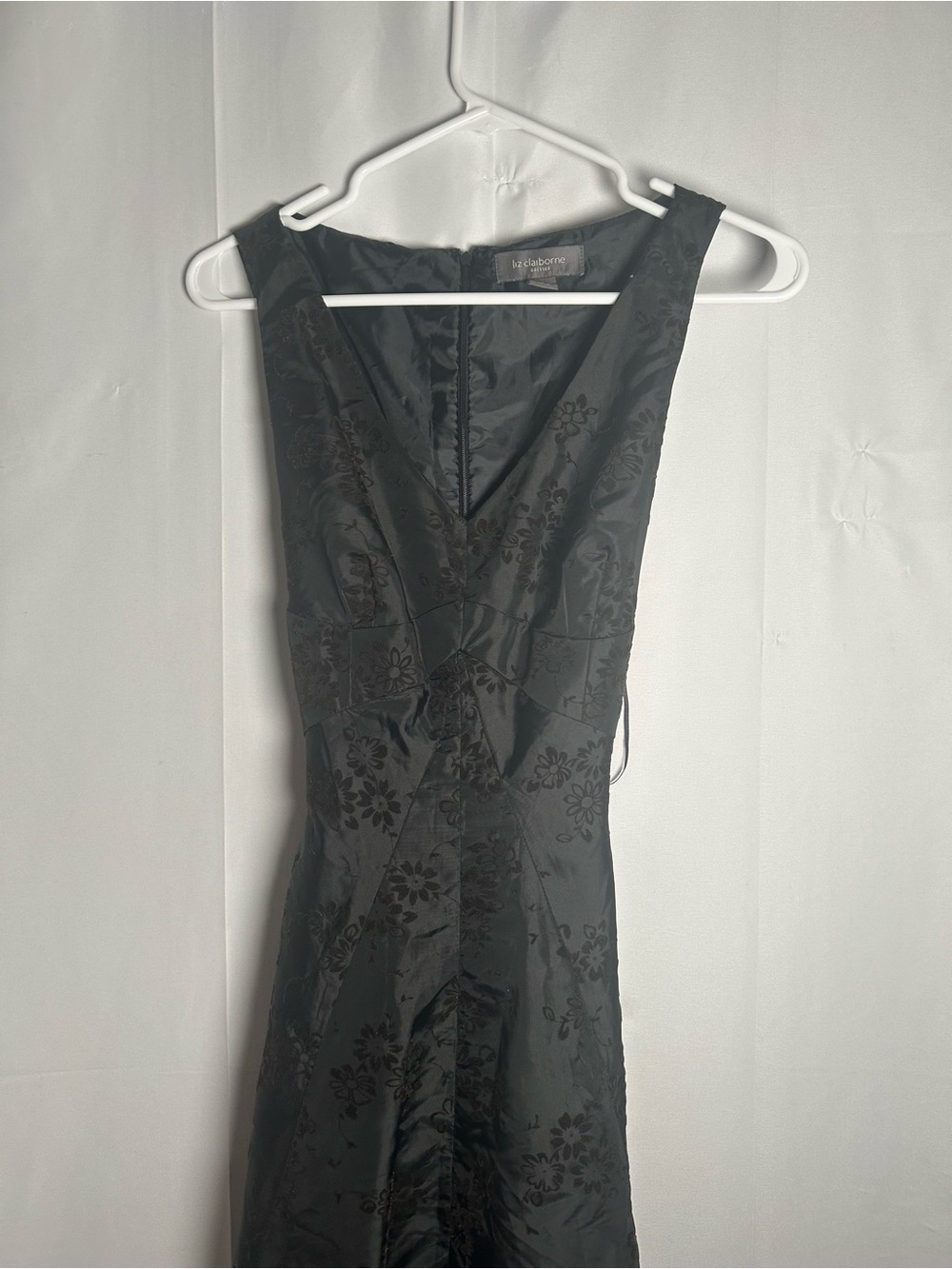 Liz Claiborne Black Sleeveless Floral Jacquard Dress